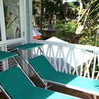 Sunlounges on balcony