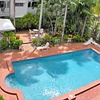 VIEW TO POOL FROM ONE BEDROOM APARTMENT