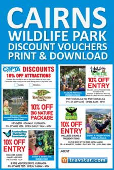 Cairns Discount Vouchers. Cairns Zoo, Paronella Park, Birdworld, Rainforestation, Wildlife Dome, Rainforestation & more