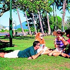 relaxing on the cairns esplanade