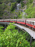 kuranda scenic rail passing stoney creek falls