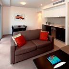 One Bedroom Garden View, Living Area - Apartments @ Harbour Lights